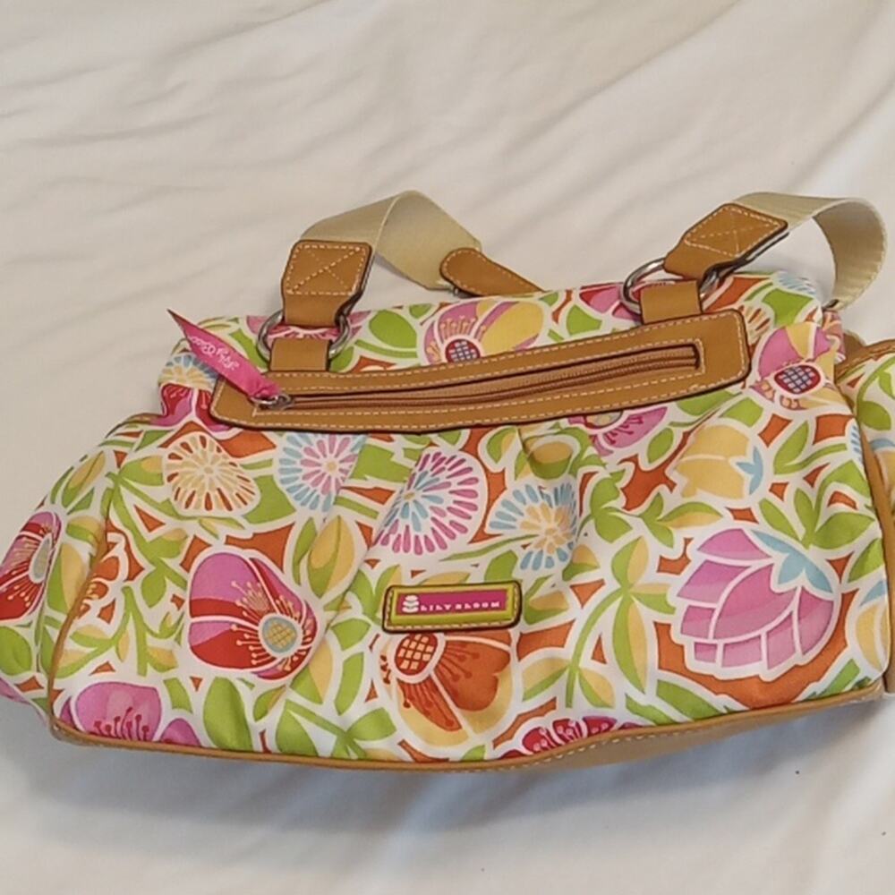 Lily Bloom Floral Print Shoulder Handbag. 13X9X5.